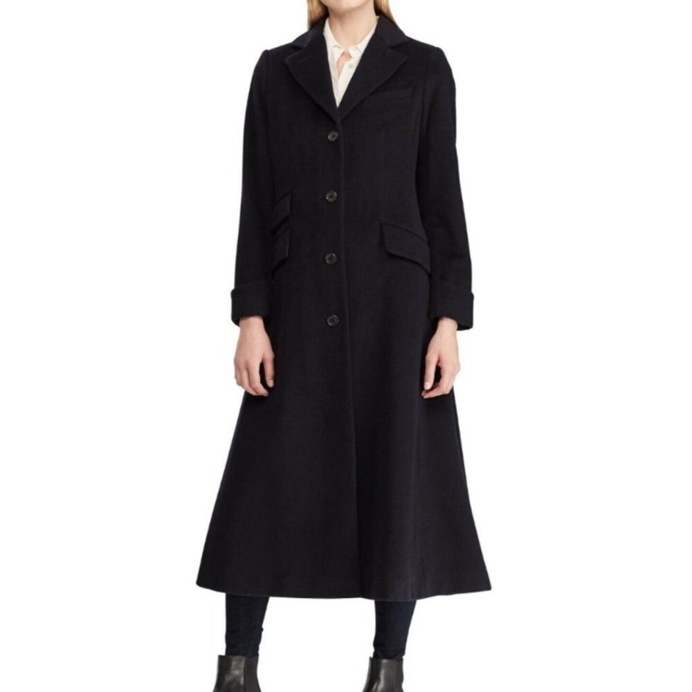 LAUREN RALPH LAUREN WOOL DOUBLE BREASTED STRUCTURED REEFER COAT SIZE 6